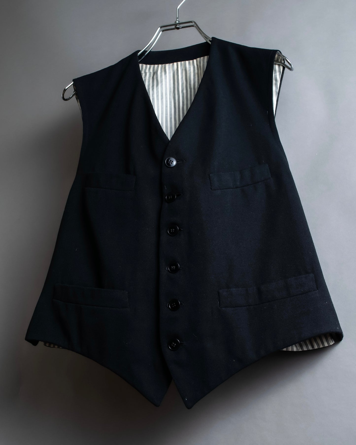 Vintage no collar 6 button tailored vest