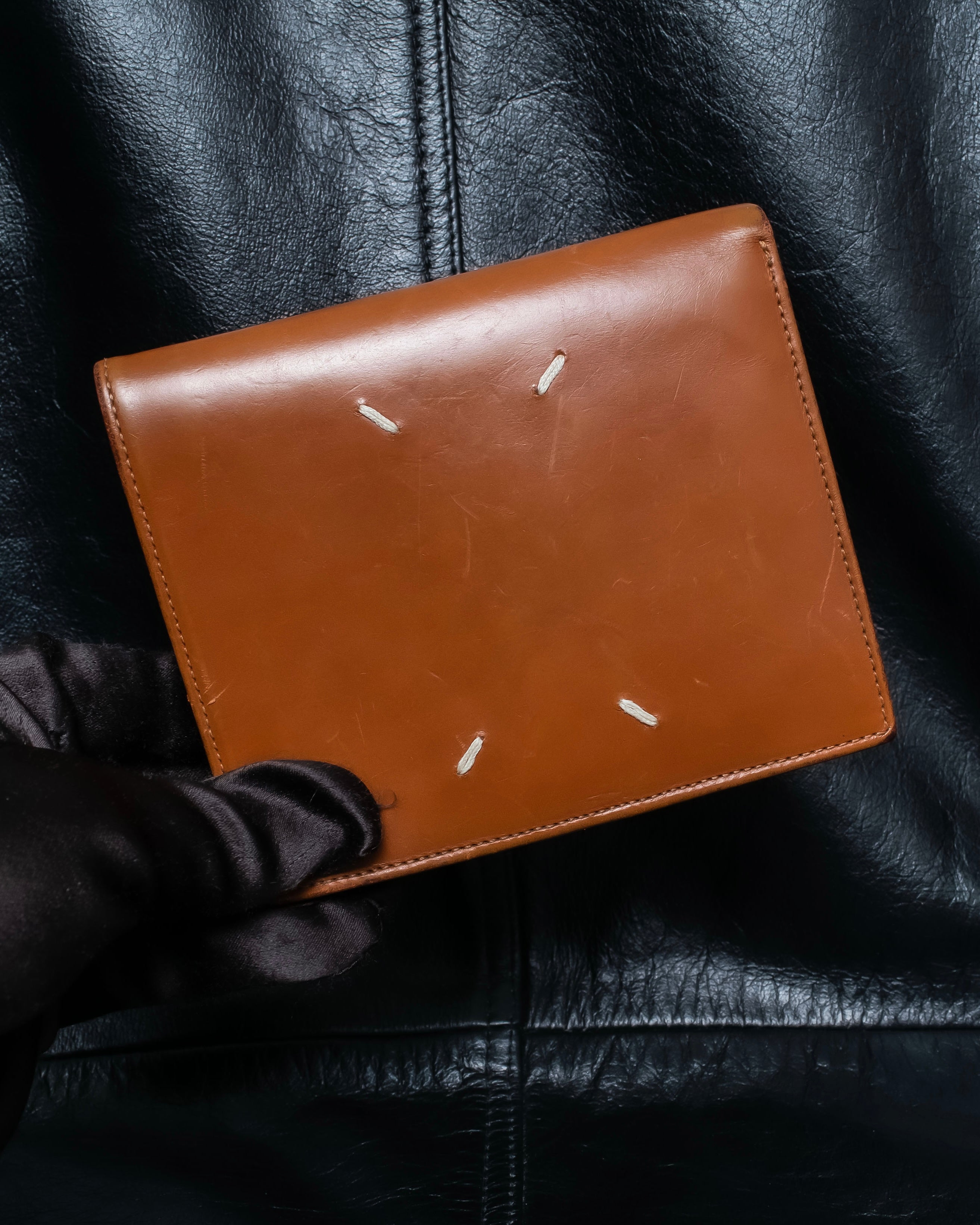"Maison Margiela" Brown Leather Compact Wallet