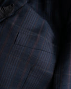 "BURBERRYS" Micro check pattern metal button blazer