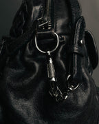 -SPECIAL- "MIU MIU" 00's-10's Glossy gathered leather handbag