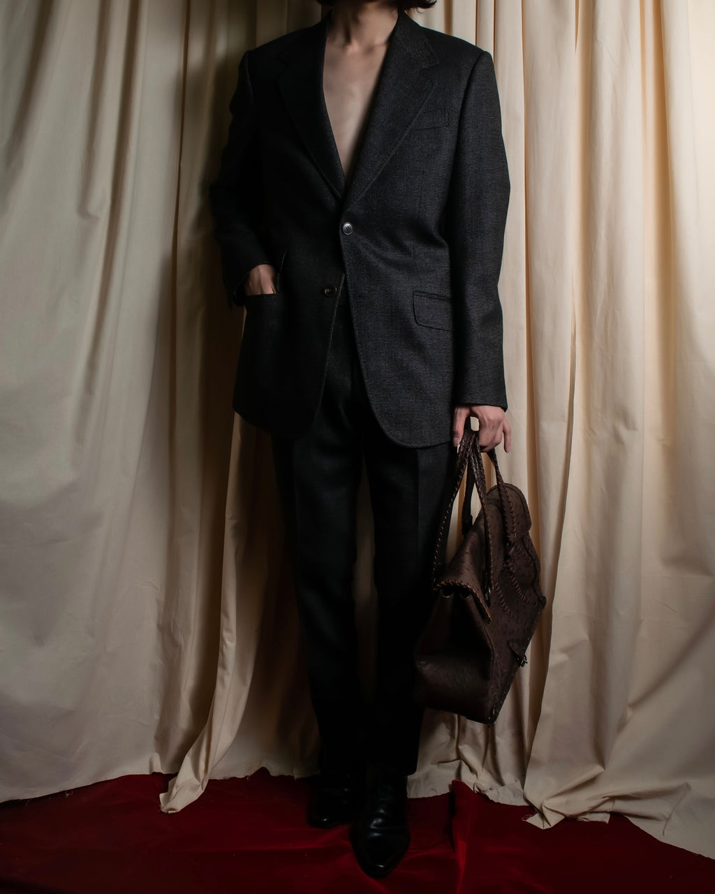 "GUCCI" 90's Tom Ford period bird eye weave set up