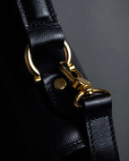 "YVES SAINT LAURENT" Cassandra logo engraved turnlock 2-way leather bag