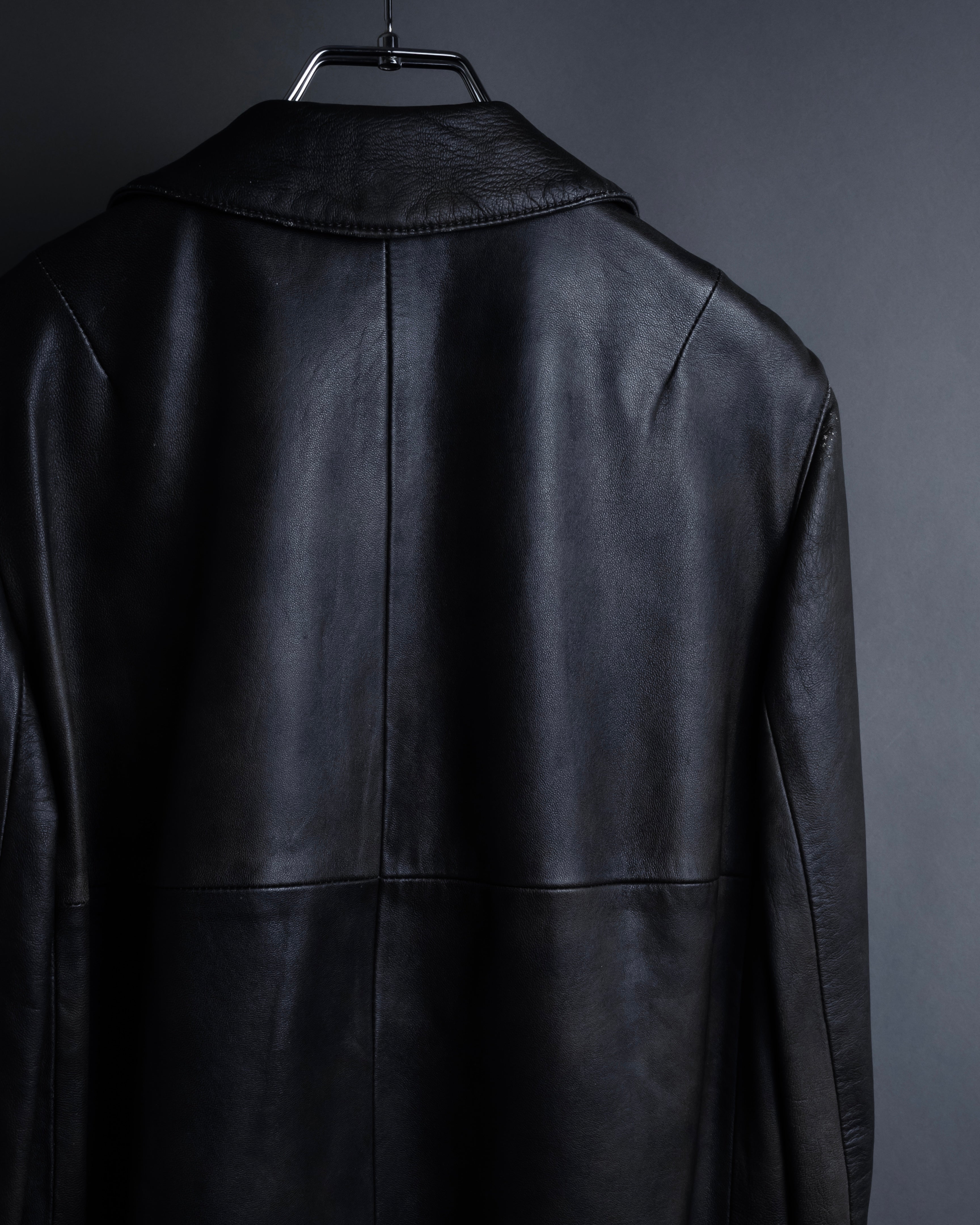 "Weekend Max Mara" Minimalist design center zip-up leather jacket