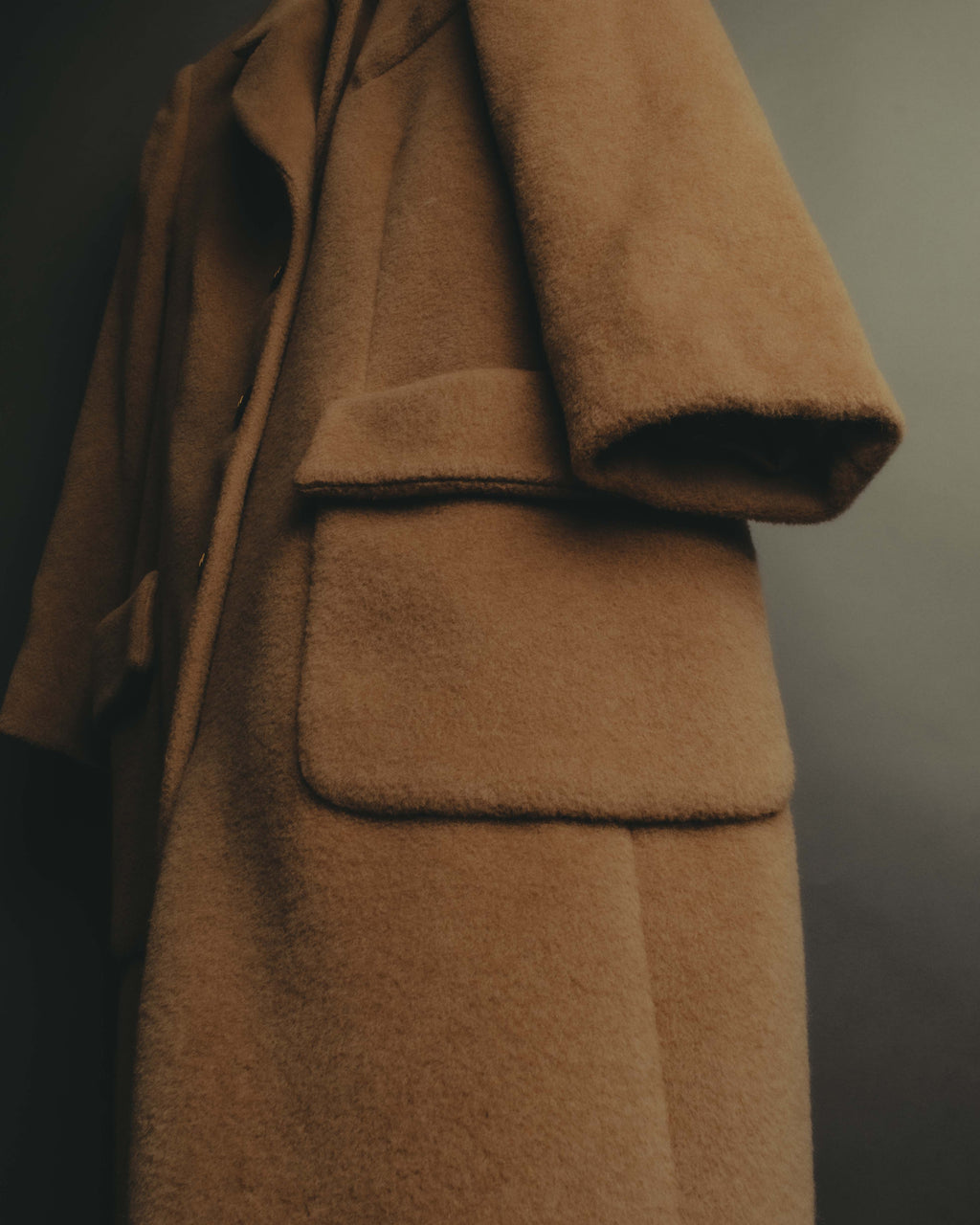 "VALENTINO MISS V" 80's-90's Camel hair single-breasted coat