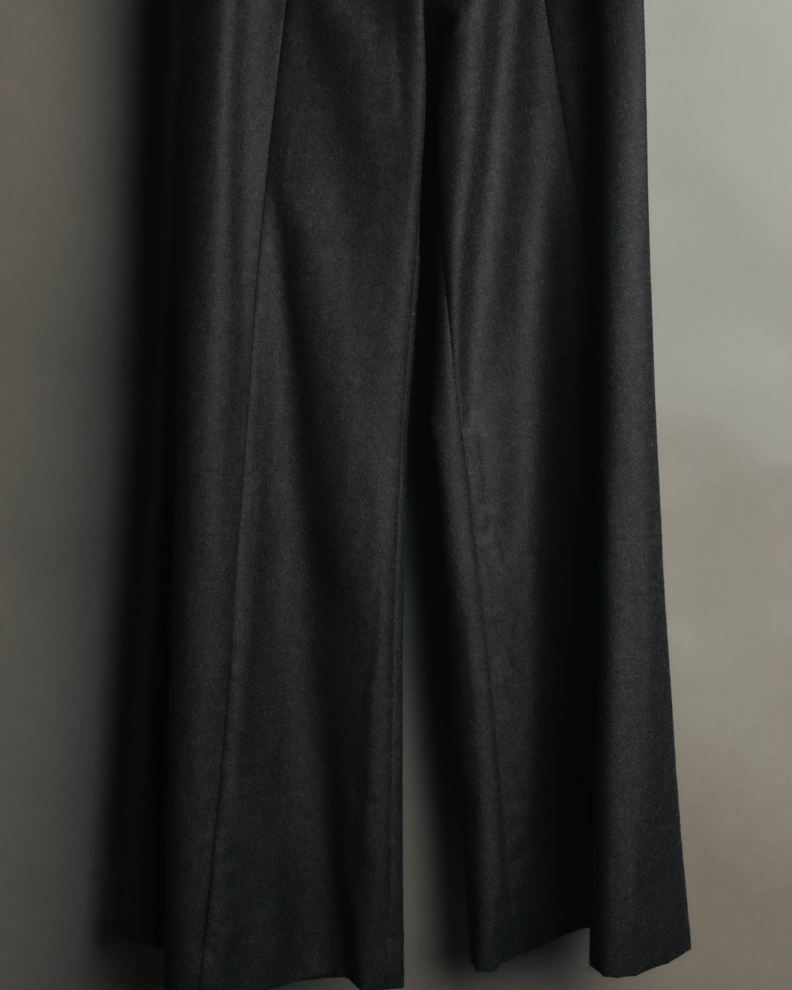 -SPECIAL- "CHANEL" 00's Soft wool cashmere wide leg trousers