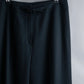 "CHANEL" 100% wool belted wide straight slacks