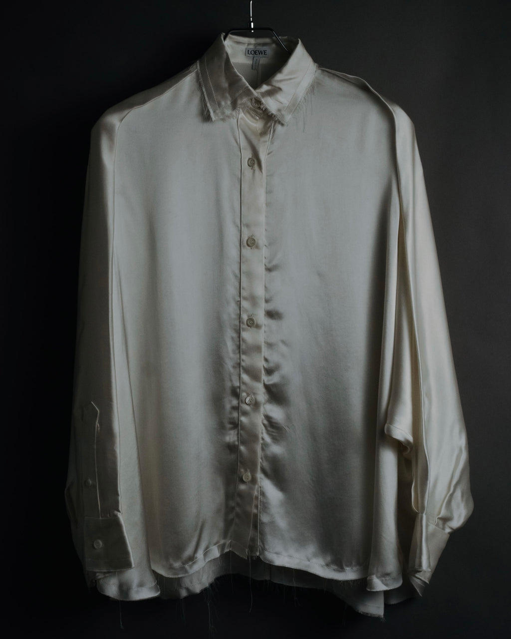 –SPECIAL– "LOEWE" 00’s Satin dolman sleeve destroy edge shirt