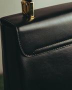 "Salvatore Ferragamo" 90's-00's Structured leather top handle handbag