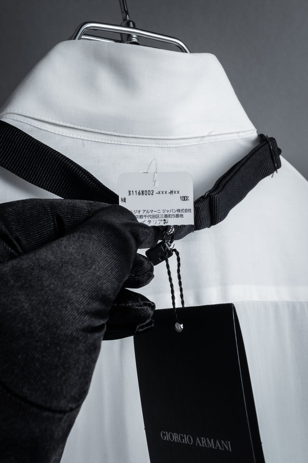 "GIORGIO ARMANI" Belt included bow tie dress shirt