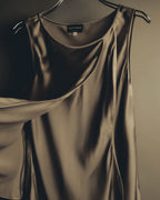 "GIORGIO ARMANI" 90's-00's Draped silk sleeveless top and skirt set