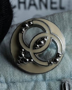 "CHANEL" Coco Mark button detail washed flared denim