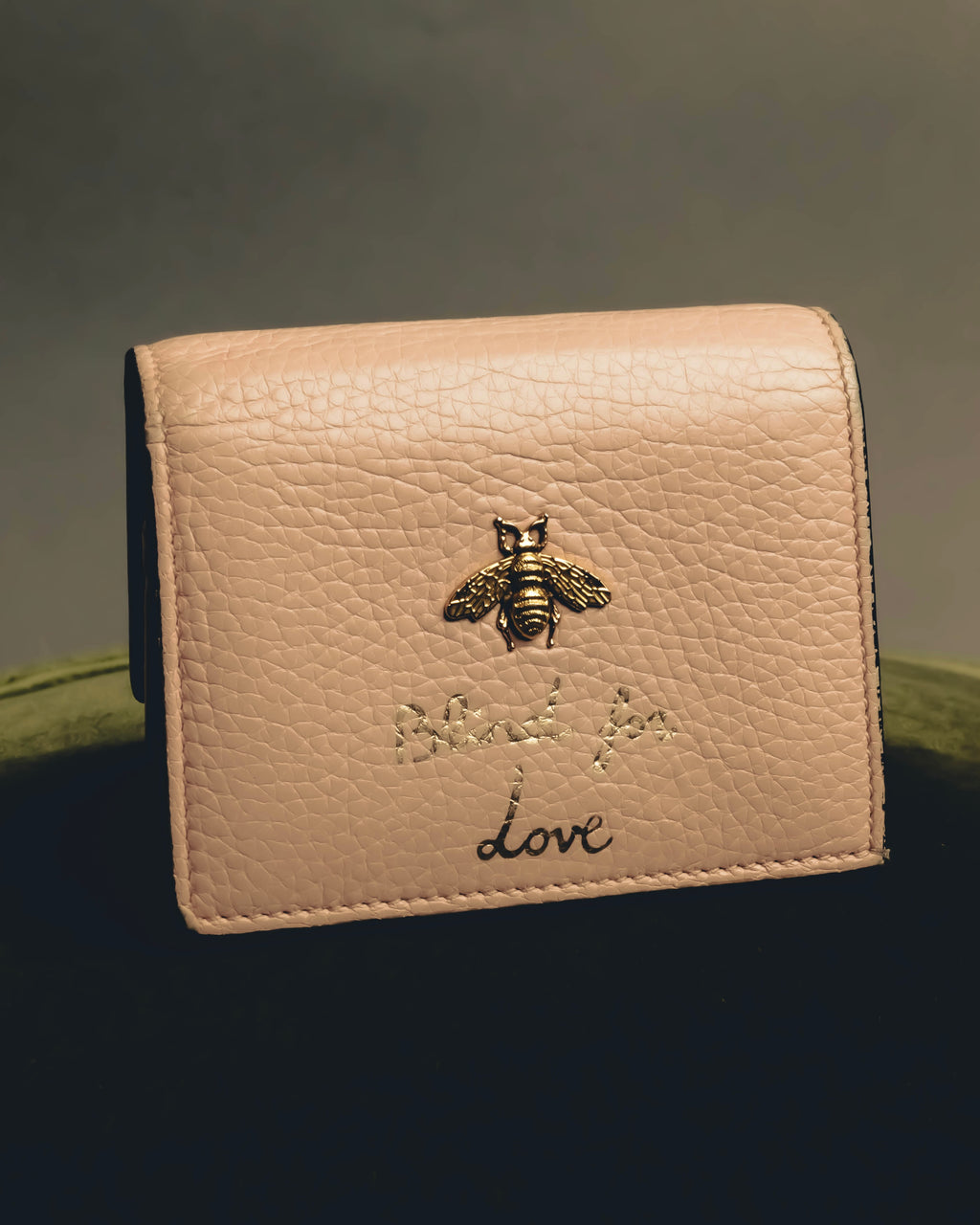 "GUCCI" 2010's-20's Pink bee motif trifold wallet