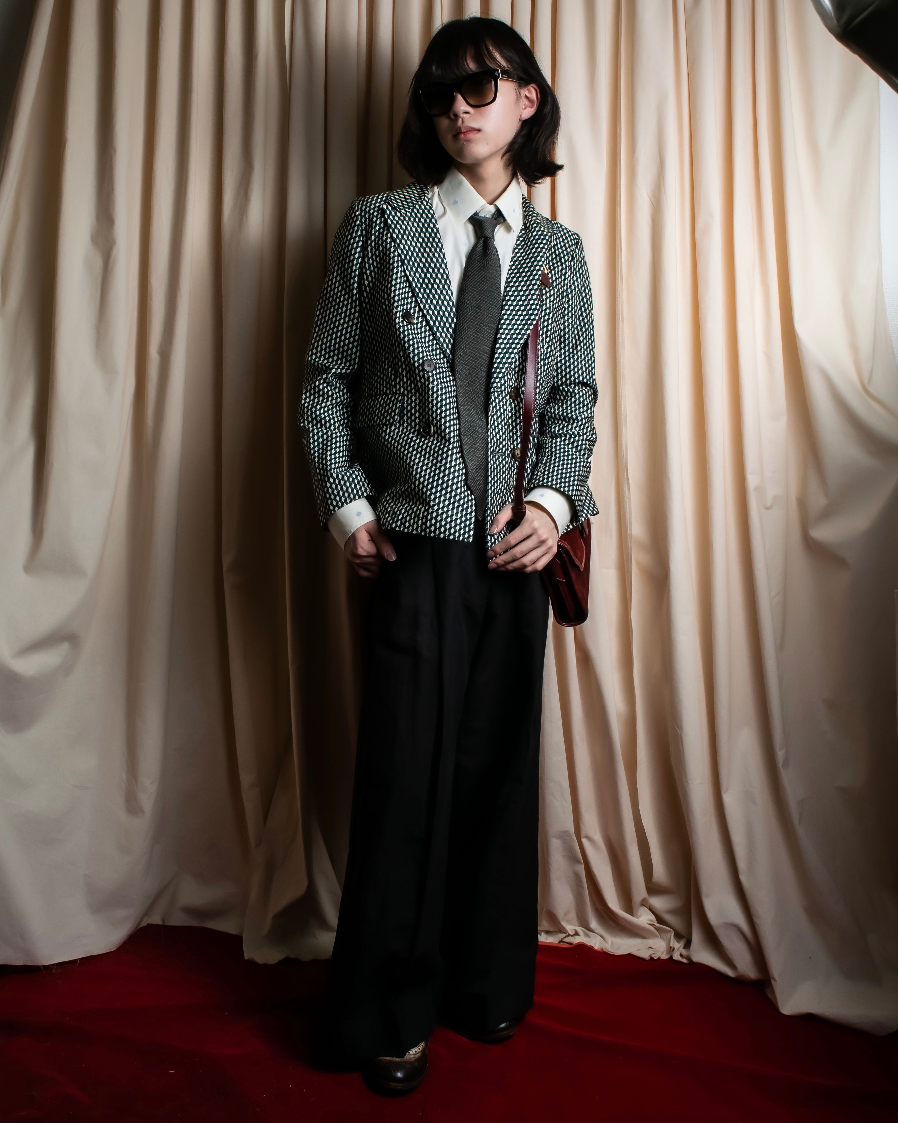 "GIORGIO ARMANI" Waffle knit silk necktie