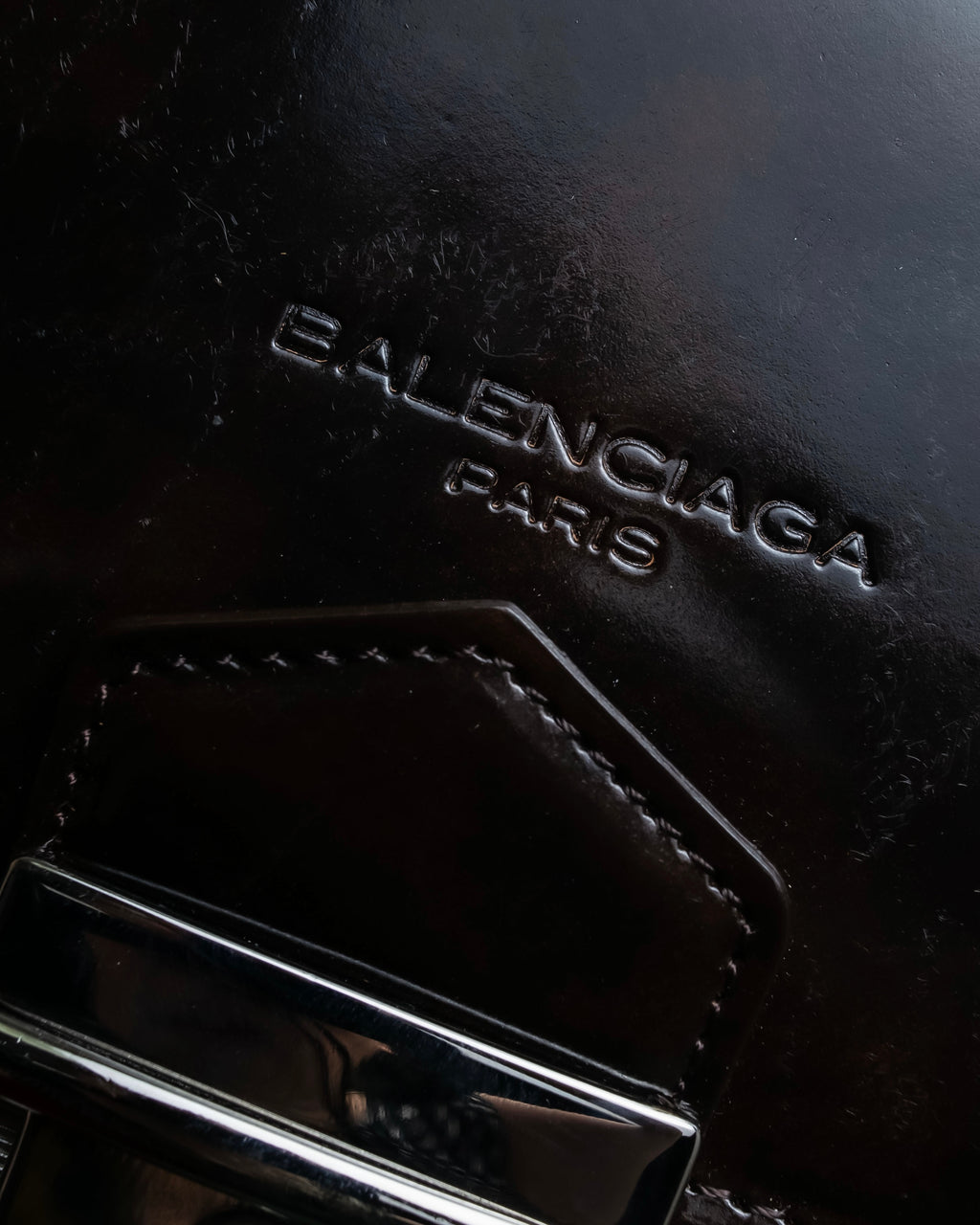 "BALENCIAGA" Patine leather briefcase bag