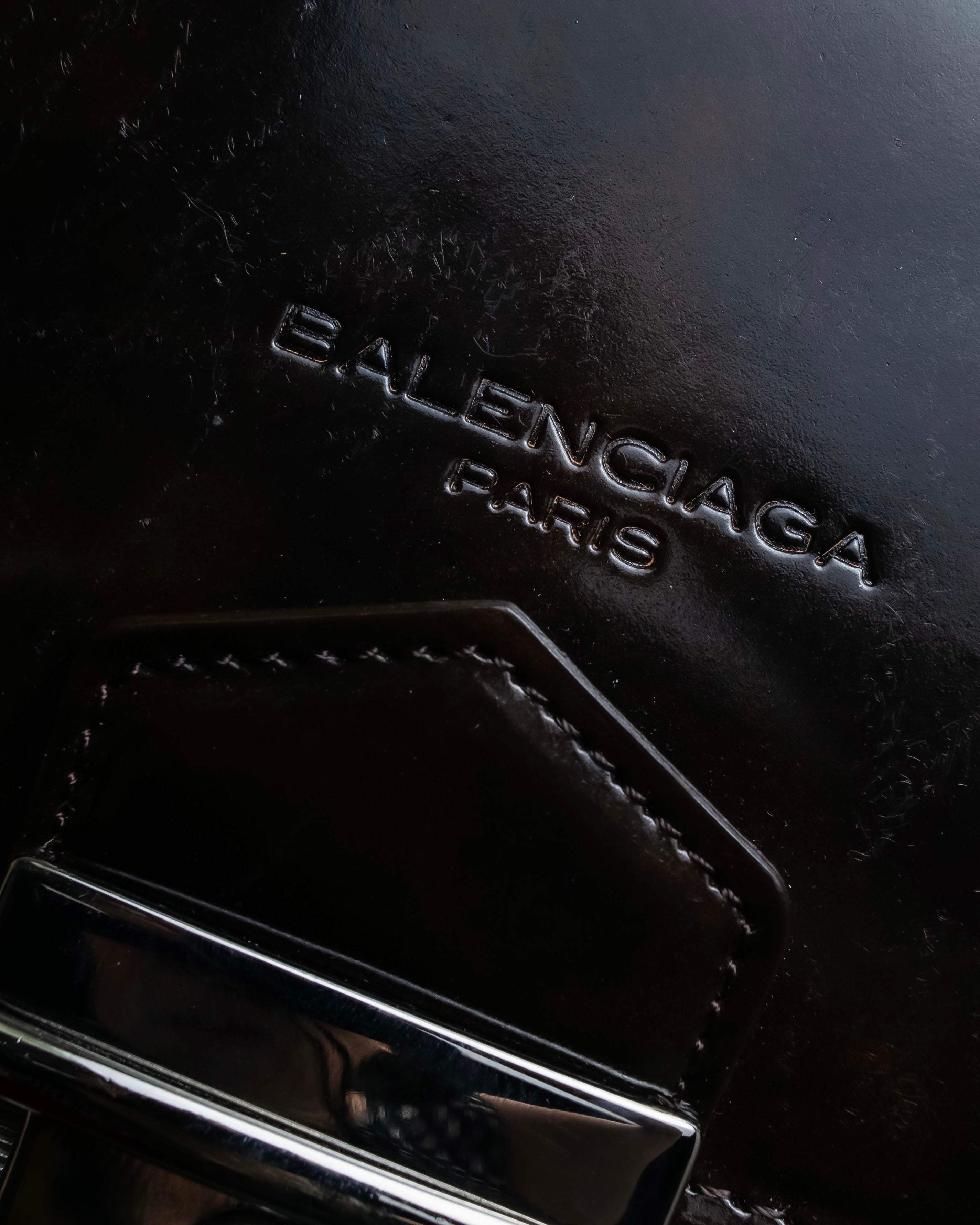 "BALENCIAGA" Patine leather briefcase bag