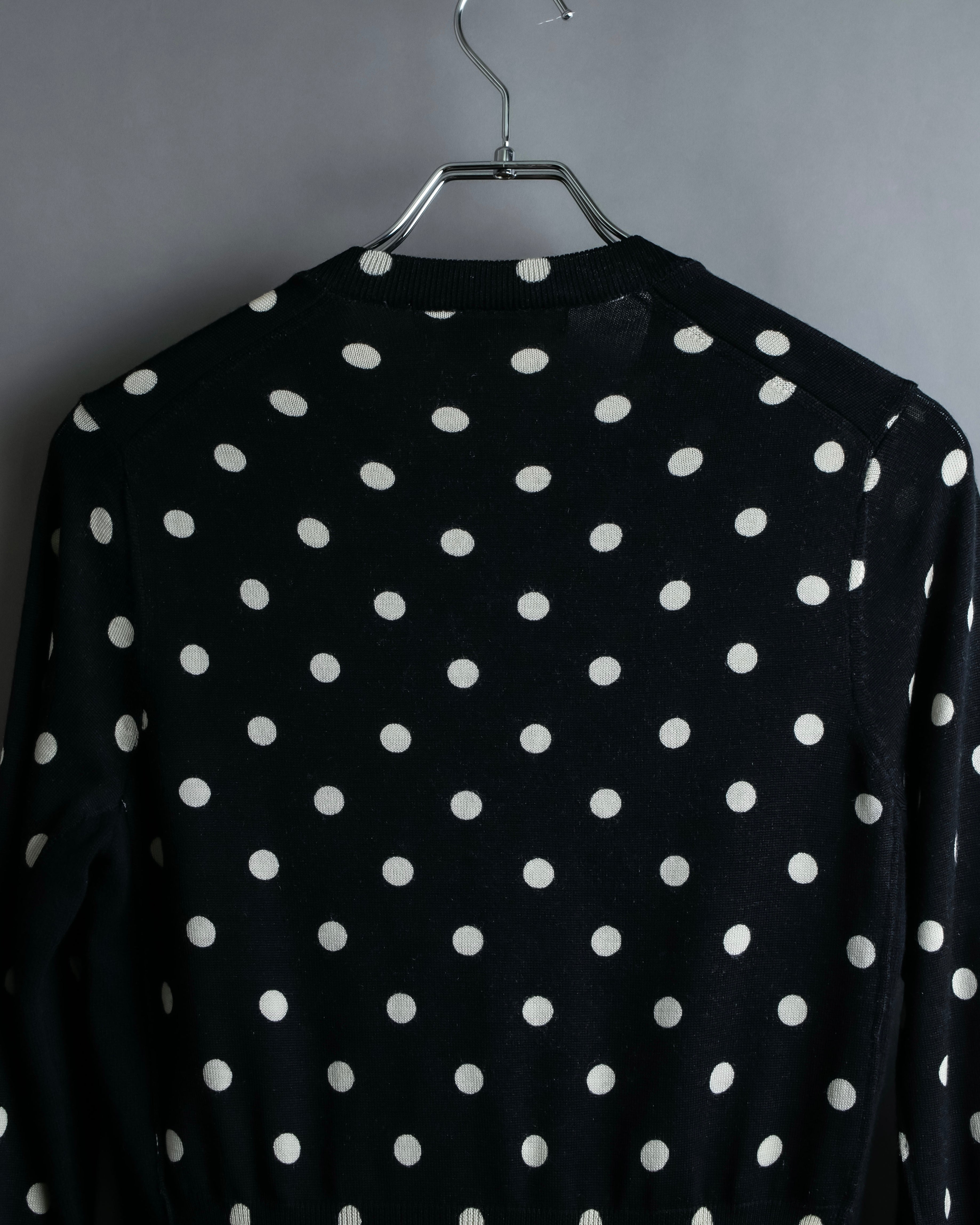 “Comme des Garçons Comme des Garçons“ Dot patterned wool knit cardigan