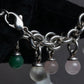 "Tiffany&Co" Multi-coloured stone motif silver bracelet