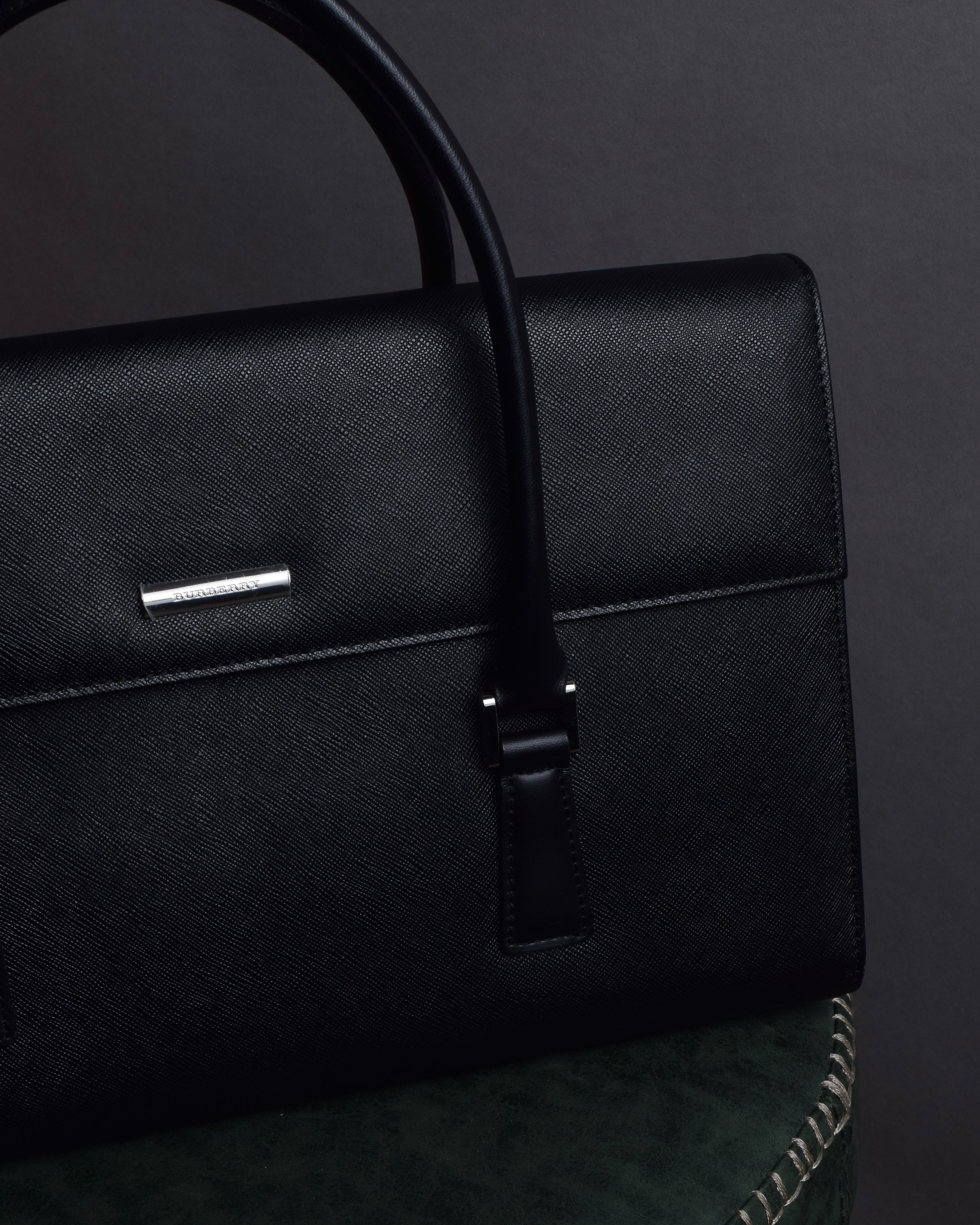 "BURBERRY" Saffiano leather mini boston bag