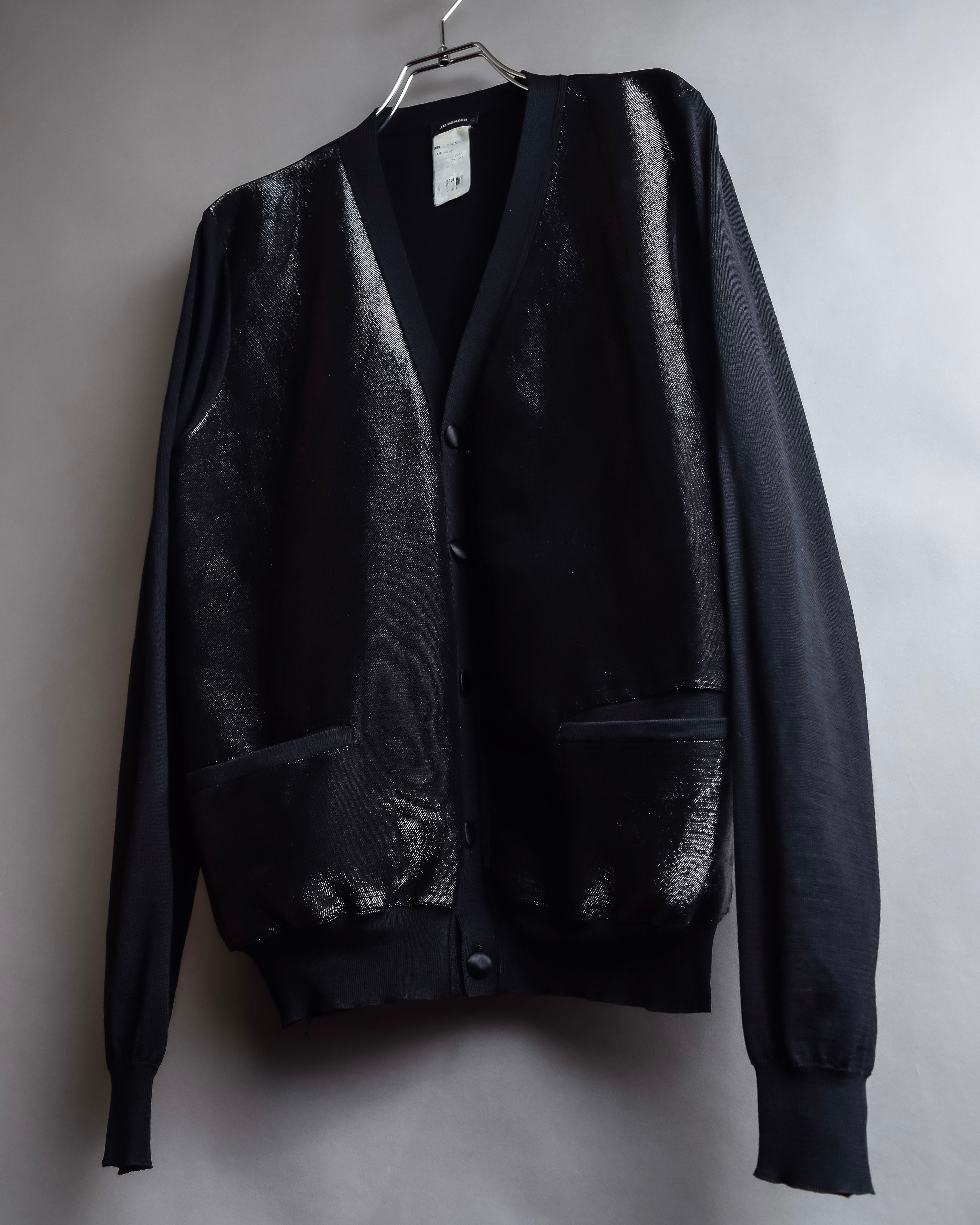 "JIL SANDER" Glitter jacquard V-neck cardigan