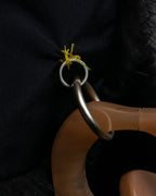 "MARNI" Faux fur collar＆mixed material docking accessory
