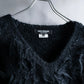 "JUNYA WATANABE COMME des GARCONS" Fringe design brushed V-neck knit pullover