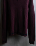 "MAISON MARGIELA"
20AW burgundy color V-neck knit