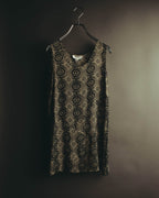"John Rocha Chinatown" 80's Sleeveless patterned mini dress