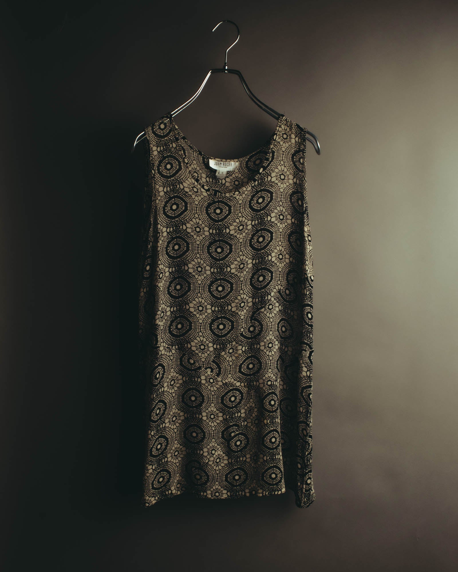 "John Rocha Chinatown" 80's Sleeveless patterned mini dress
