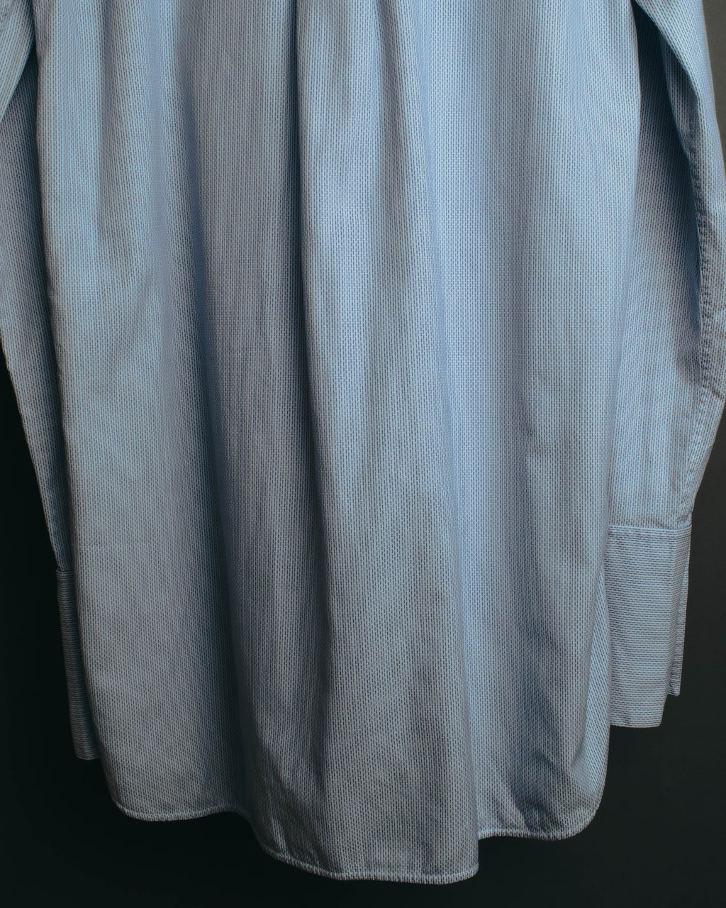 "CÉLINE" 10's Textured cotton collarless tunic shirt