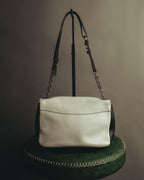 "Salvatore Ferragamo" 10's Bicolor leather chain shoulder bag