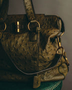 -SPECIAL- “YVES SAINT LAURENT” 00’s-10’s Ostrich leather top handle satchel