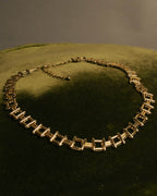 “Vintage“ Geometric link gold tone necklace