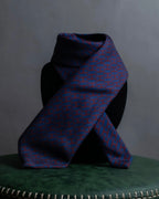 "HERMES" Geometric pattern H motif silk necktie