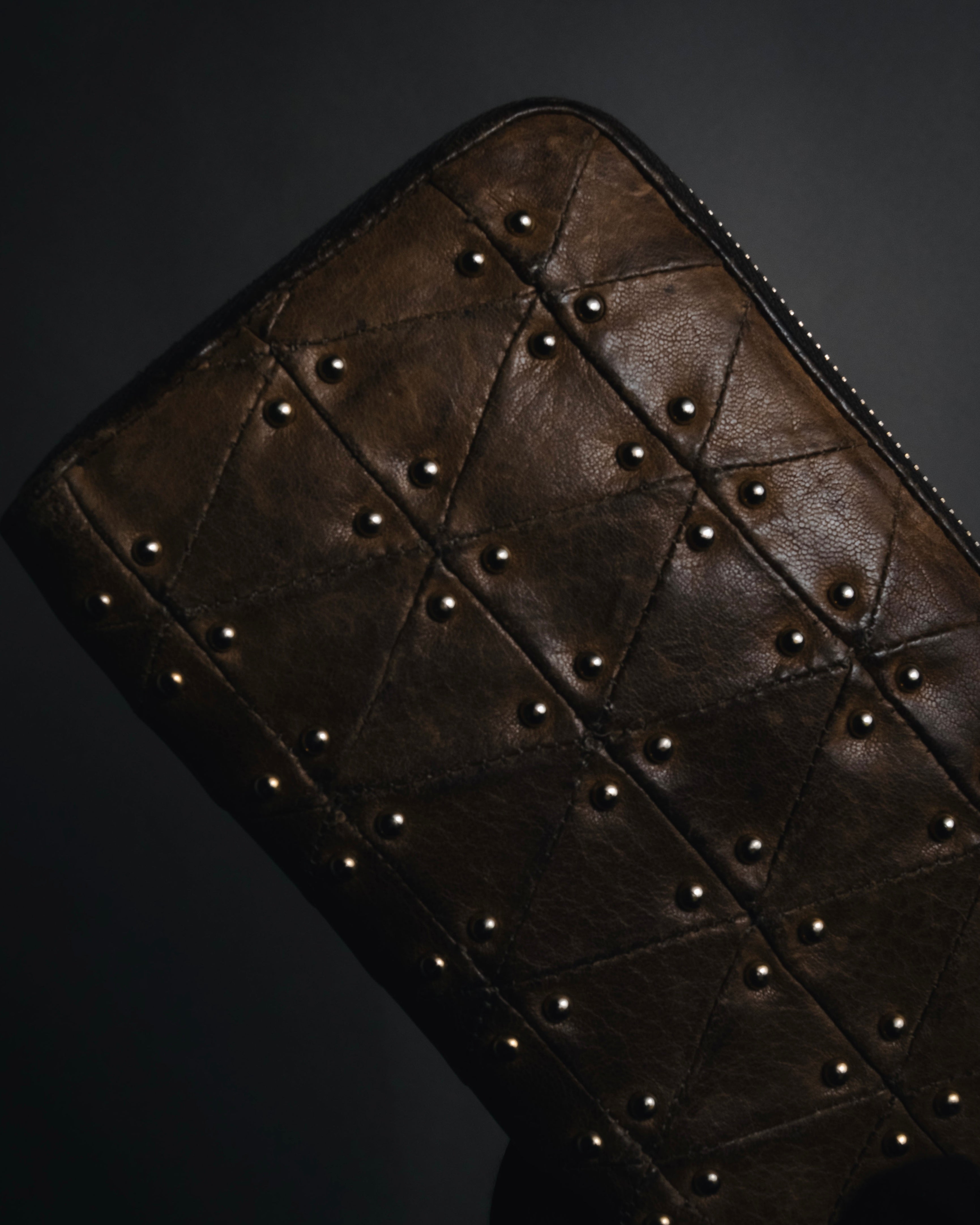 "MIU MIU" 10’s studded quilted vintage leather zip wallet