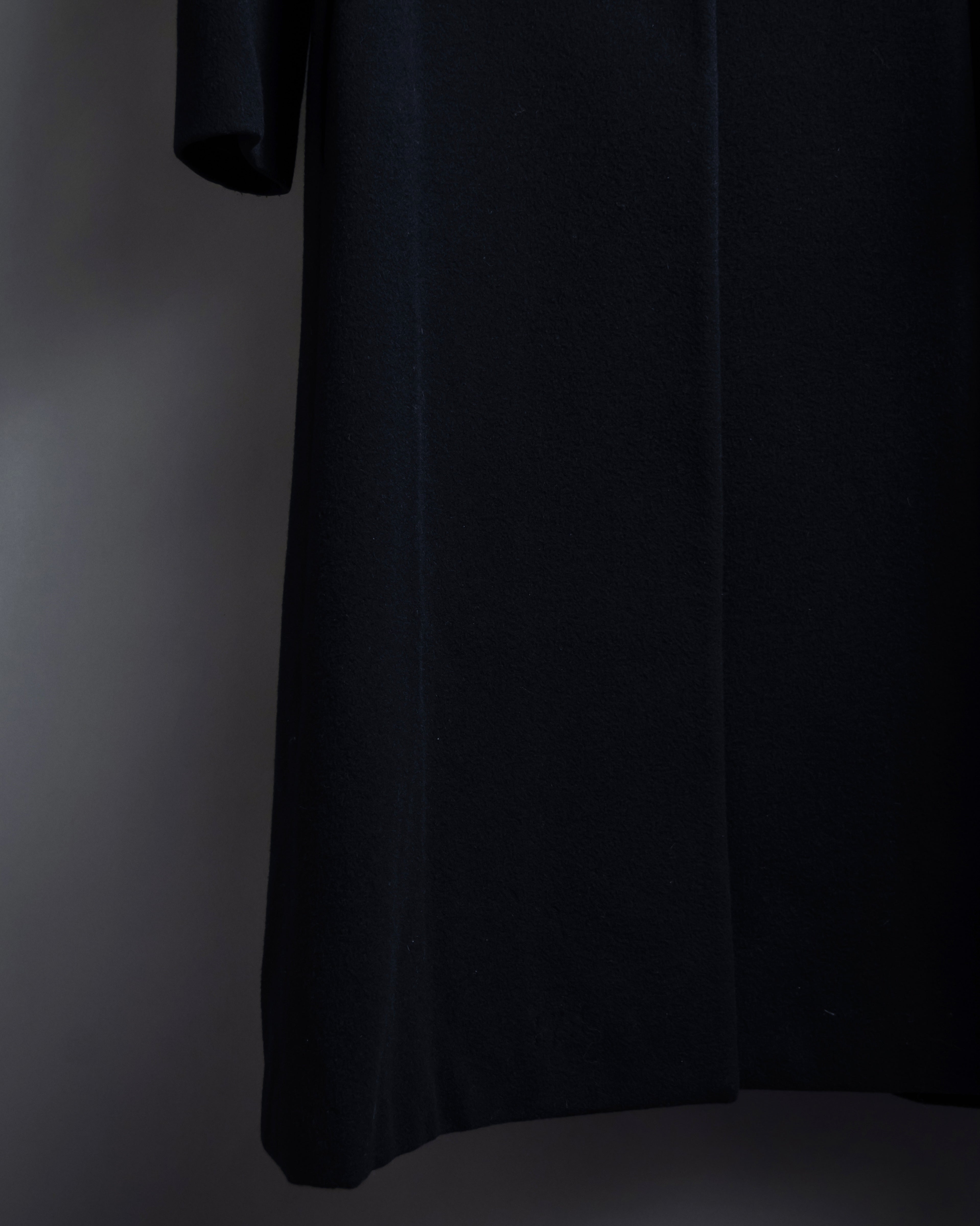 -SPECIAL- "JEAN PAUL GAULTIER"
 90's-00's Waist shape A-line silhouette black color super long coat