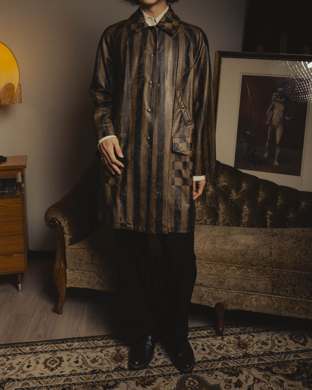 "FENDI" 90's Graphic patterned long coat