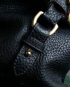 "LOEWE" Flap pocket design ostrich leather bag