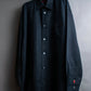 "SIGNUM" Vertical line relaxed fit black shirt