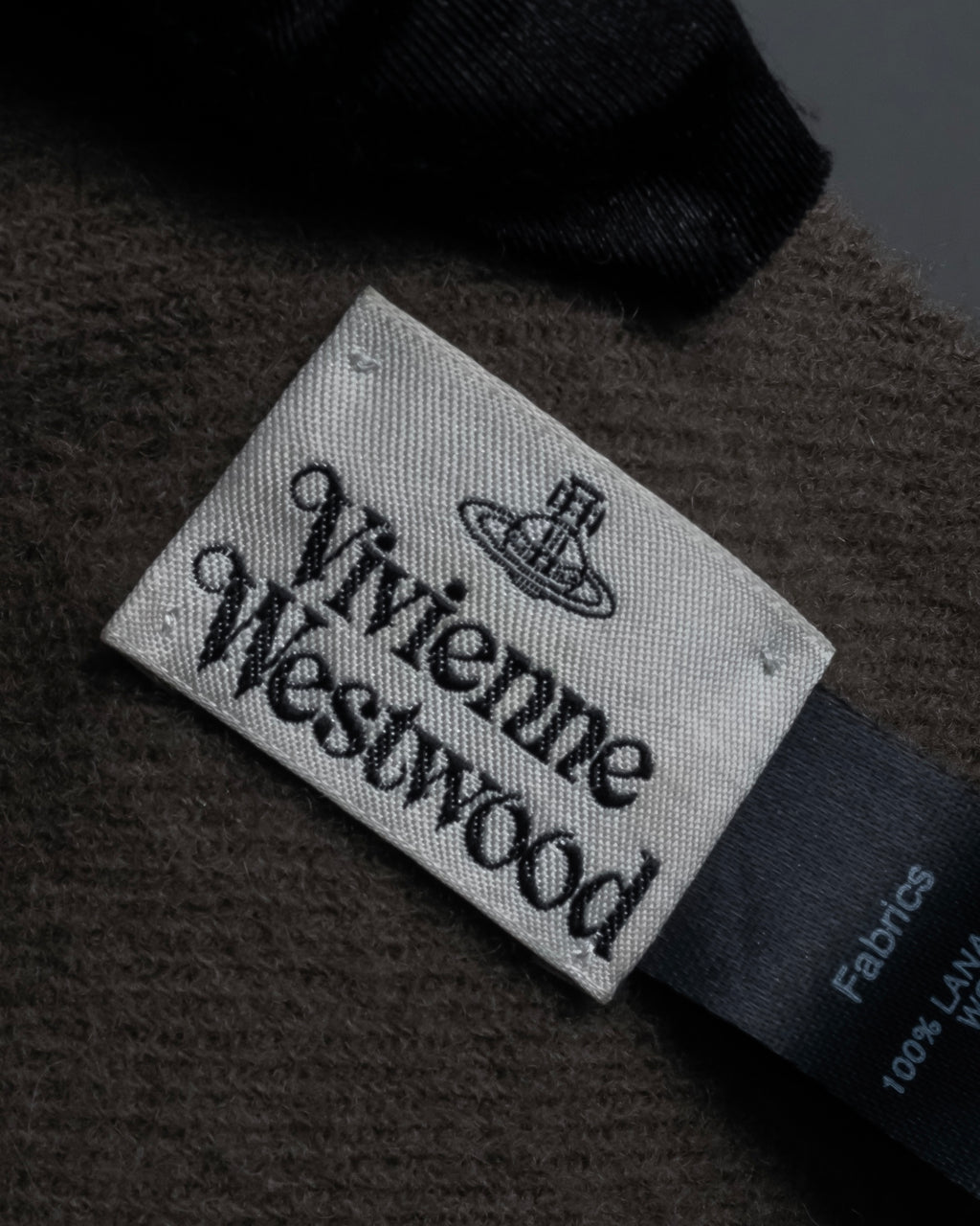"Vivienne Westwood" Logo engraved wool long muffler