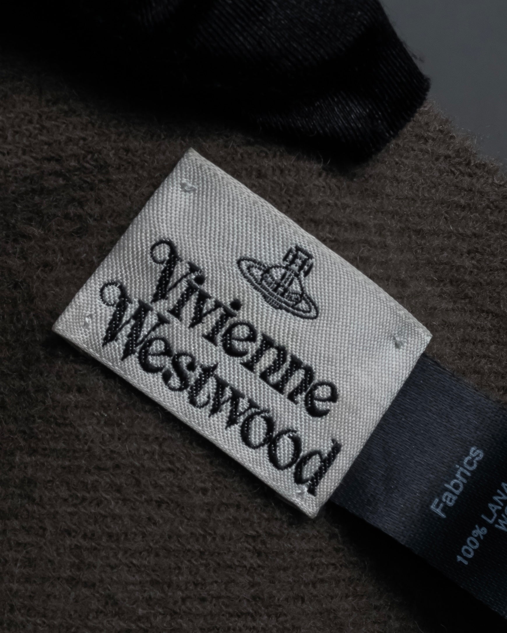 "Vivienne Westwood" Logo engraved wool long muffler