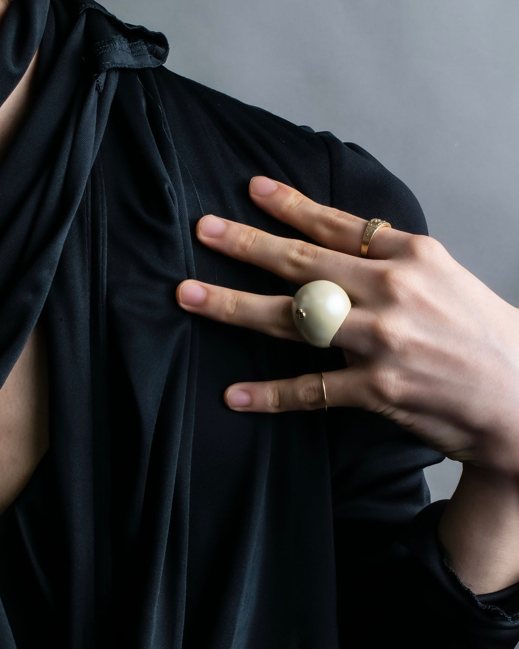 "Christian DIOR" Balloon detail logo design ring