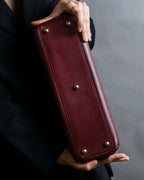 "Cartier" Jewelry ruby color leather tote bag