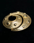 "DIOR" Gold spiral motif brooch