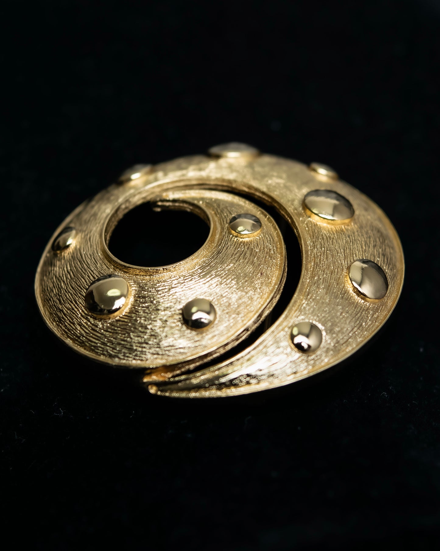 "DIOR" Gold spiral motif brooch