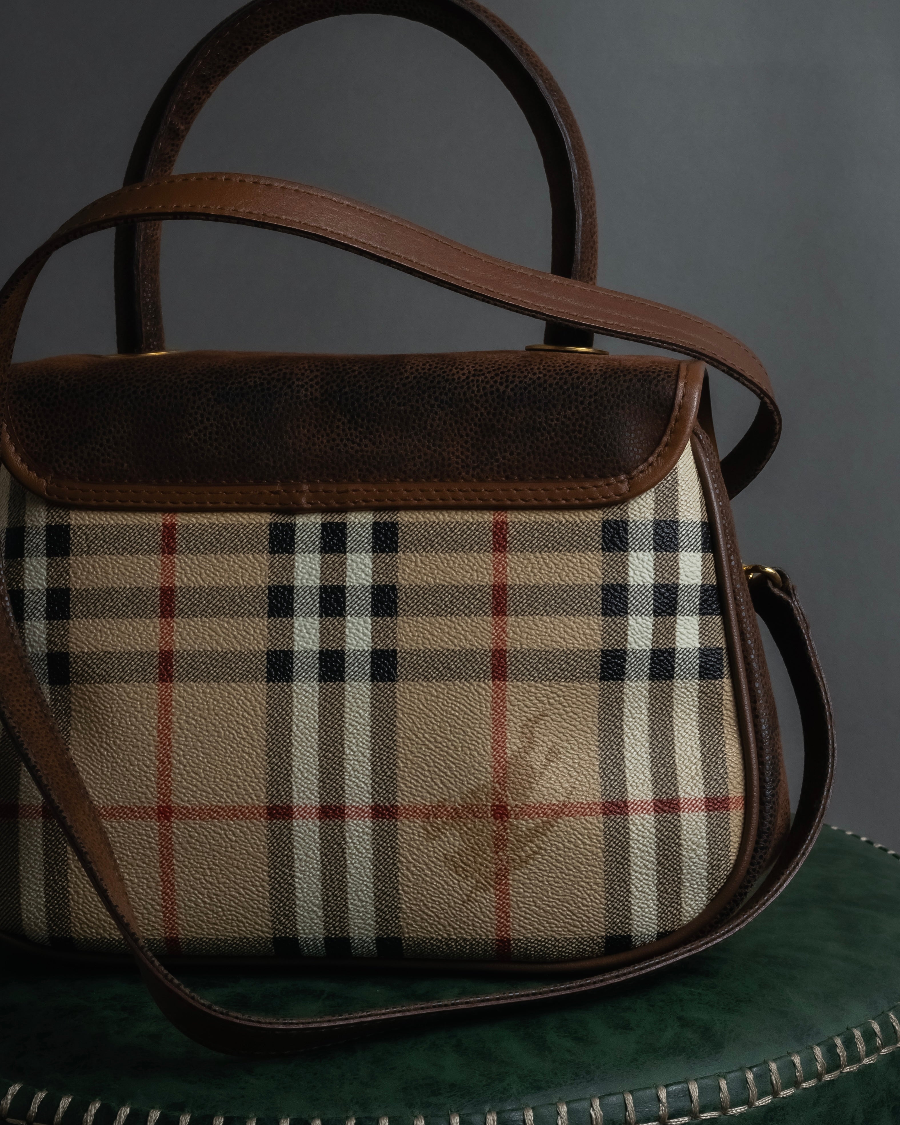 "BURBERRYS" 90’s PVC＆leather 2-way bag