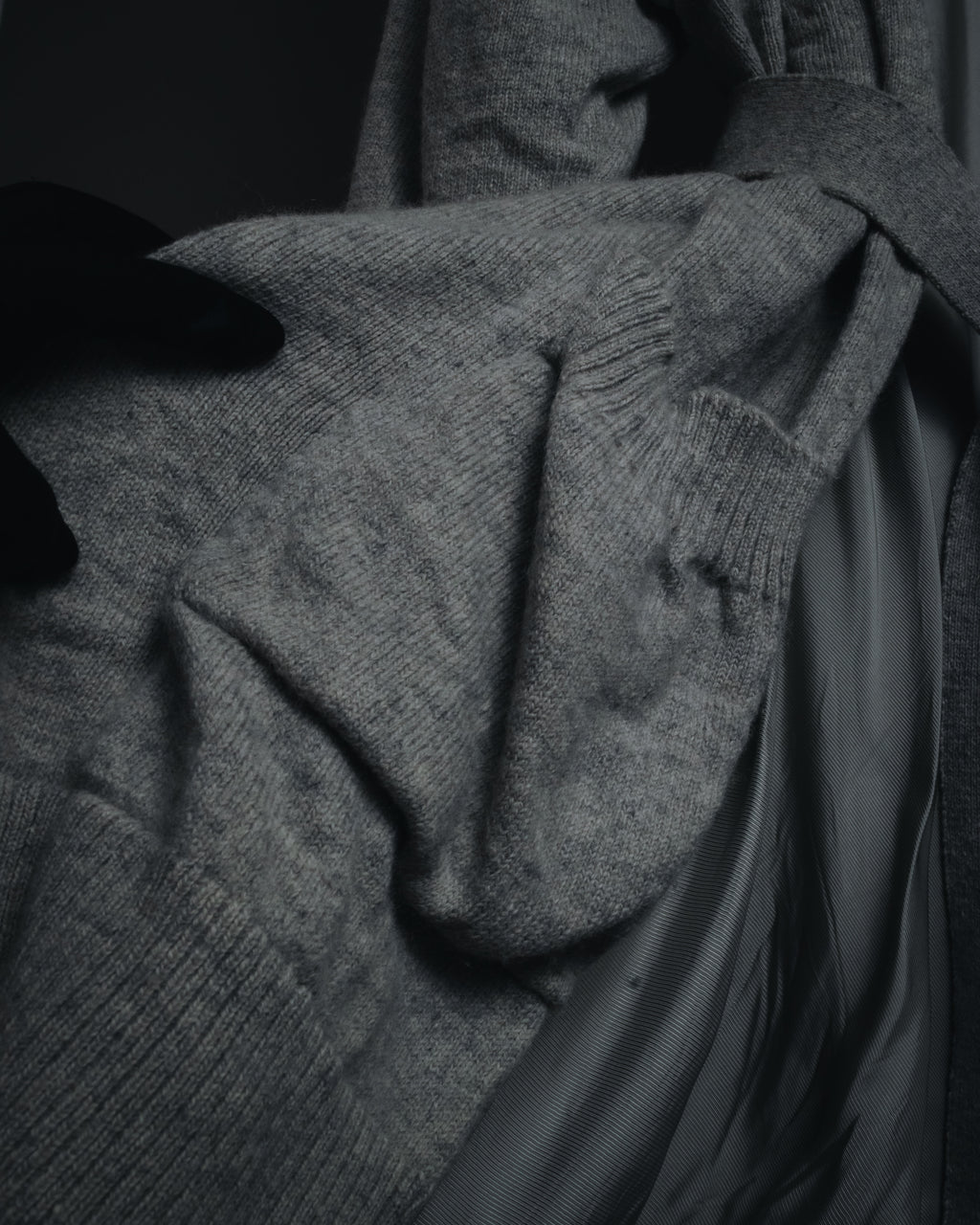 "Maison Margiela" 17AW belted gown knit coat