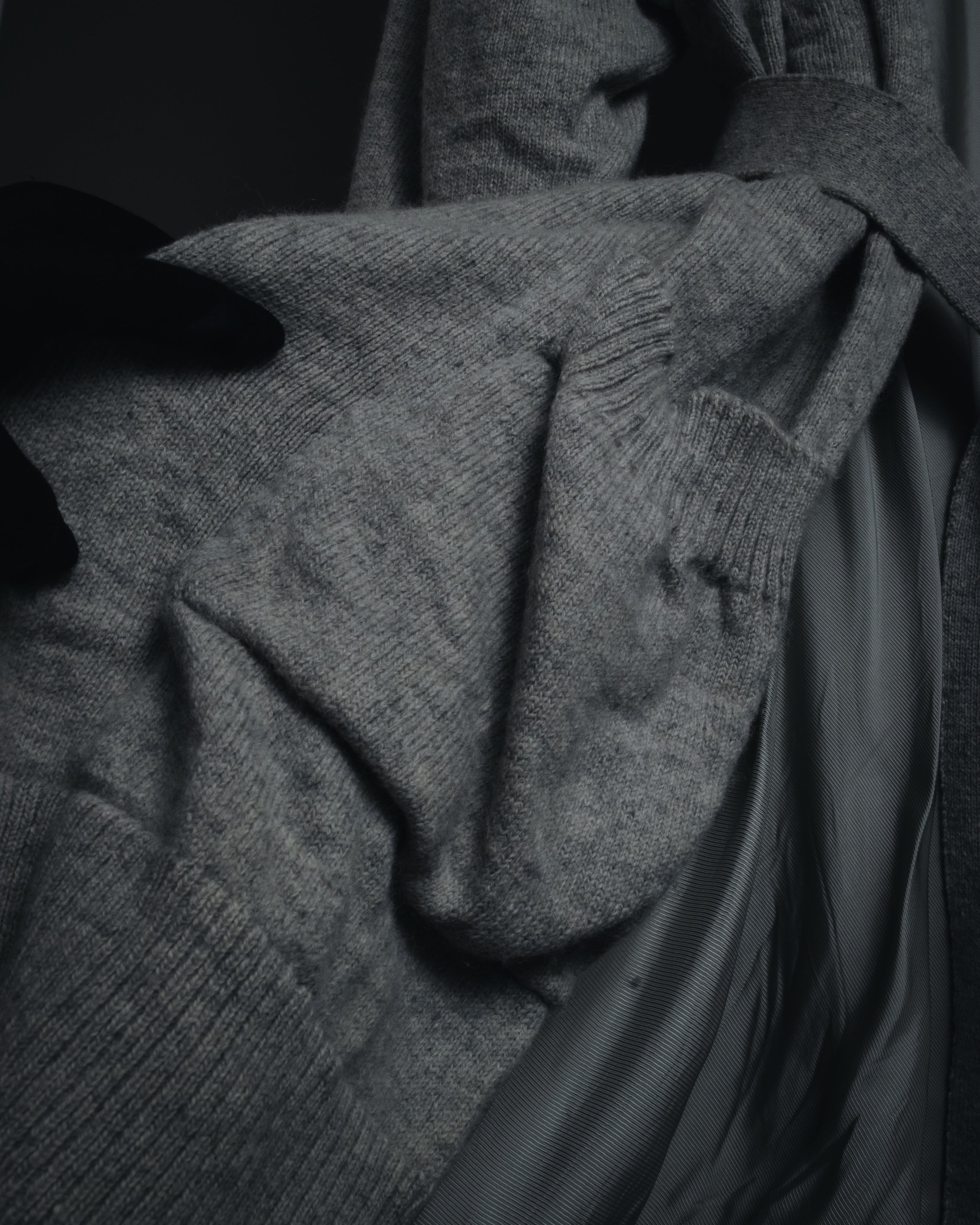 "Maison Margiela" 17AW belted gown knit coat