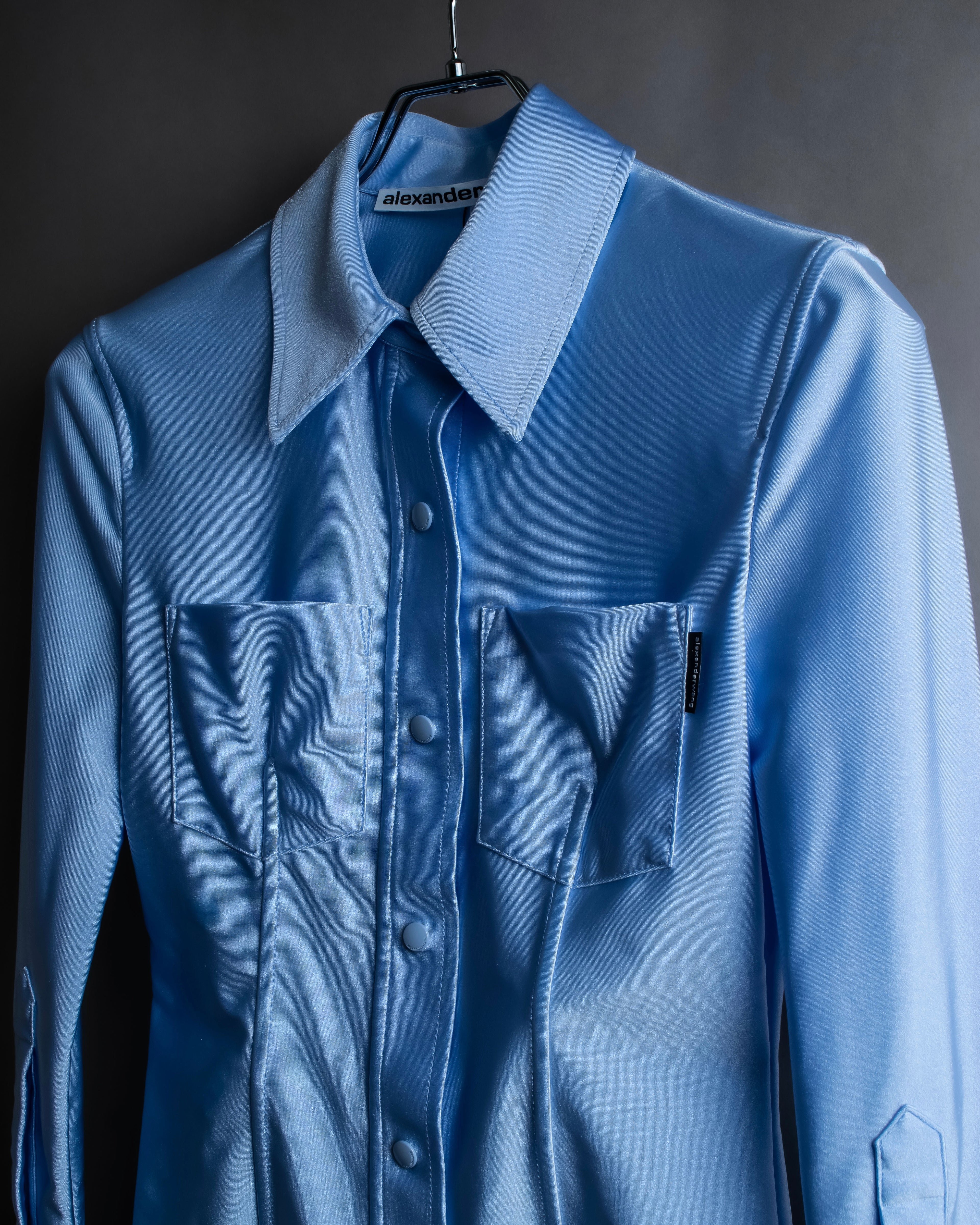 "ALEXANDER WANG" Three-dimensional cut design light blue shirt