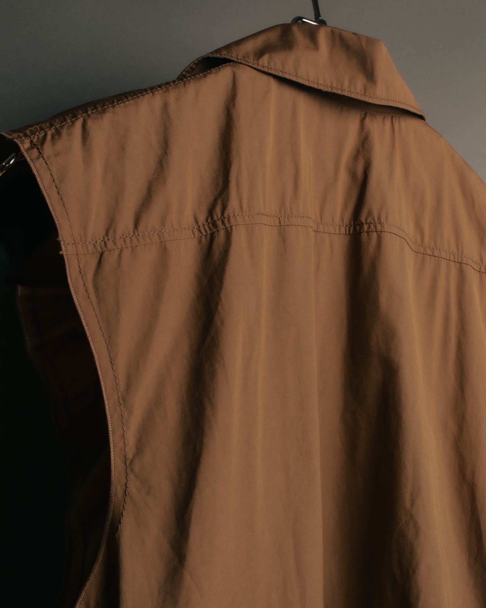“JIL SANDER” 00’s-10’s Cotton pleated sleeveless blouse