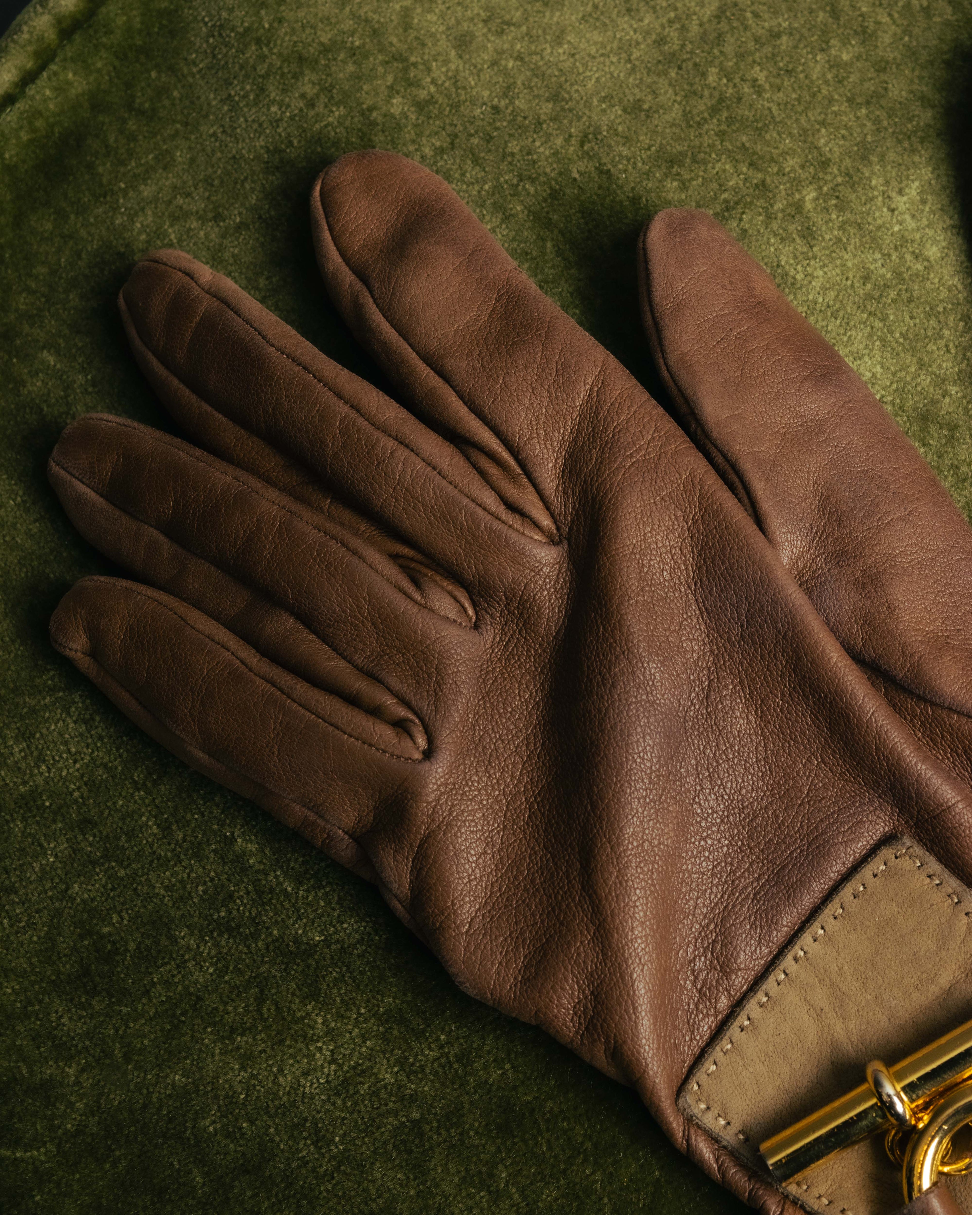-SPECIAL- “HERMÈS” 80’s-90’s Chaine d’ancre leather gloves
